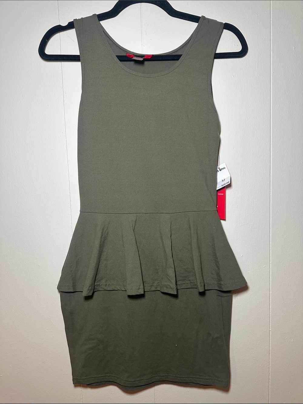 Women's Olive Green Peplum Dress